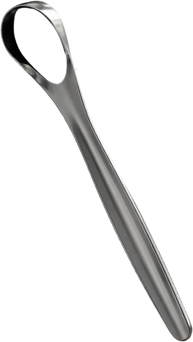 Tongschraper Reiniger - Tongborstel Mond - Frisse Adem - Antislip Grip - 14.6 cm - Zilverkleurig