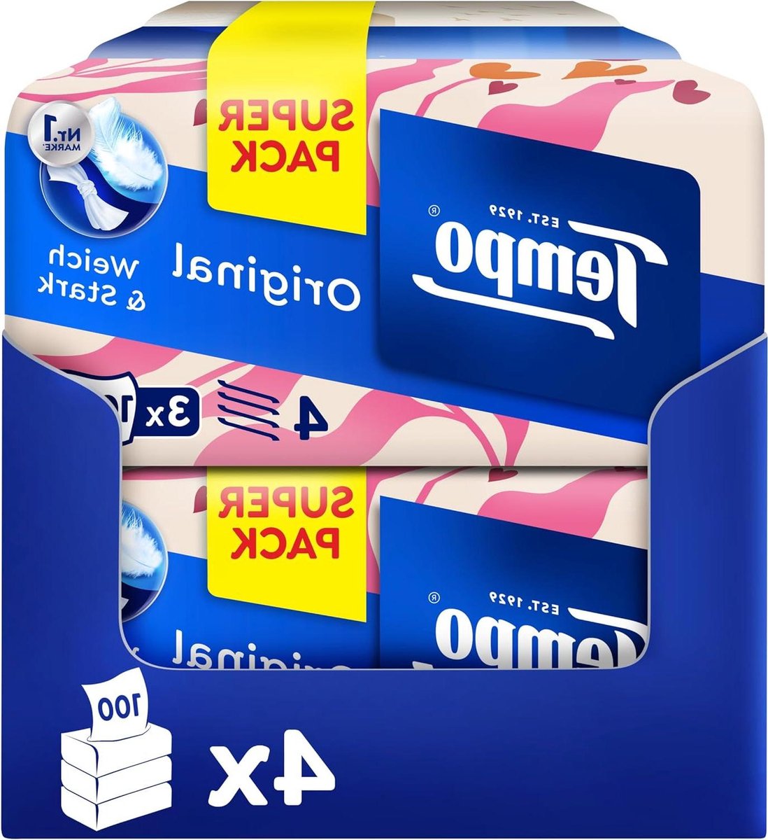 Zakdoeken - Zachte tissues - Dagelijks gebruik - Wasbaar sterk - 4 stuks - Multicolor