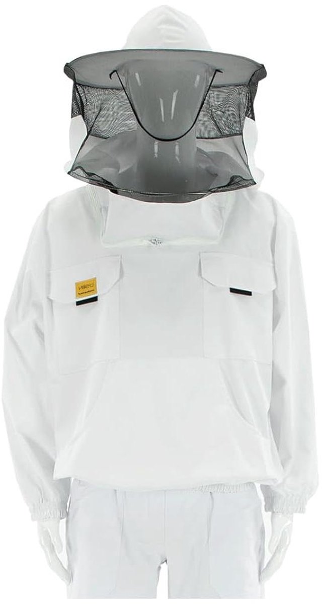 Imkerjas met hoed - Bijenteelt kleding - Bescherming bij bijen - Ademend mesh paneel - Maat XL - Wit