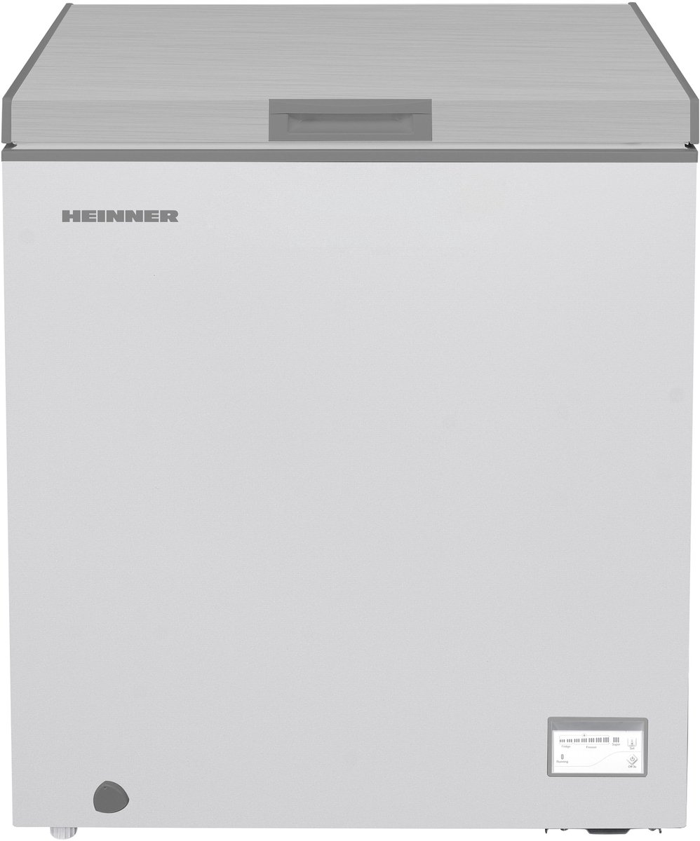 Heinner HCF-HM145CSE++ Vrieskist – 142 L – Convertible (Vriezer/Koelkast) – Snelvriesfunctie – Waterbestendig Display – Zilver – 5 Jaar Garantie