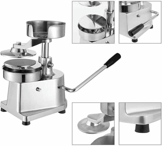 Pasteitjesmaker - Vleesvormer - Snelle Vleesbereiding - Handmatige Bediening - 150mm - Zilver — afbeelding 5