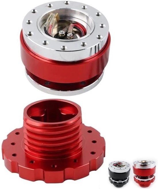 Stuurwieladapter - Snelkoppeling Naaf - Rijervaring Verbeteren - Aluminium Constructie - 10mm Steek - Rood — afbeelding 4