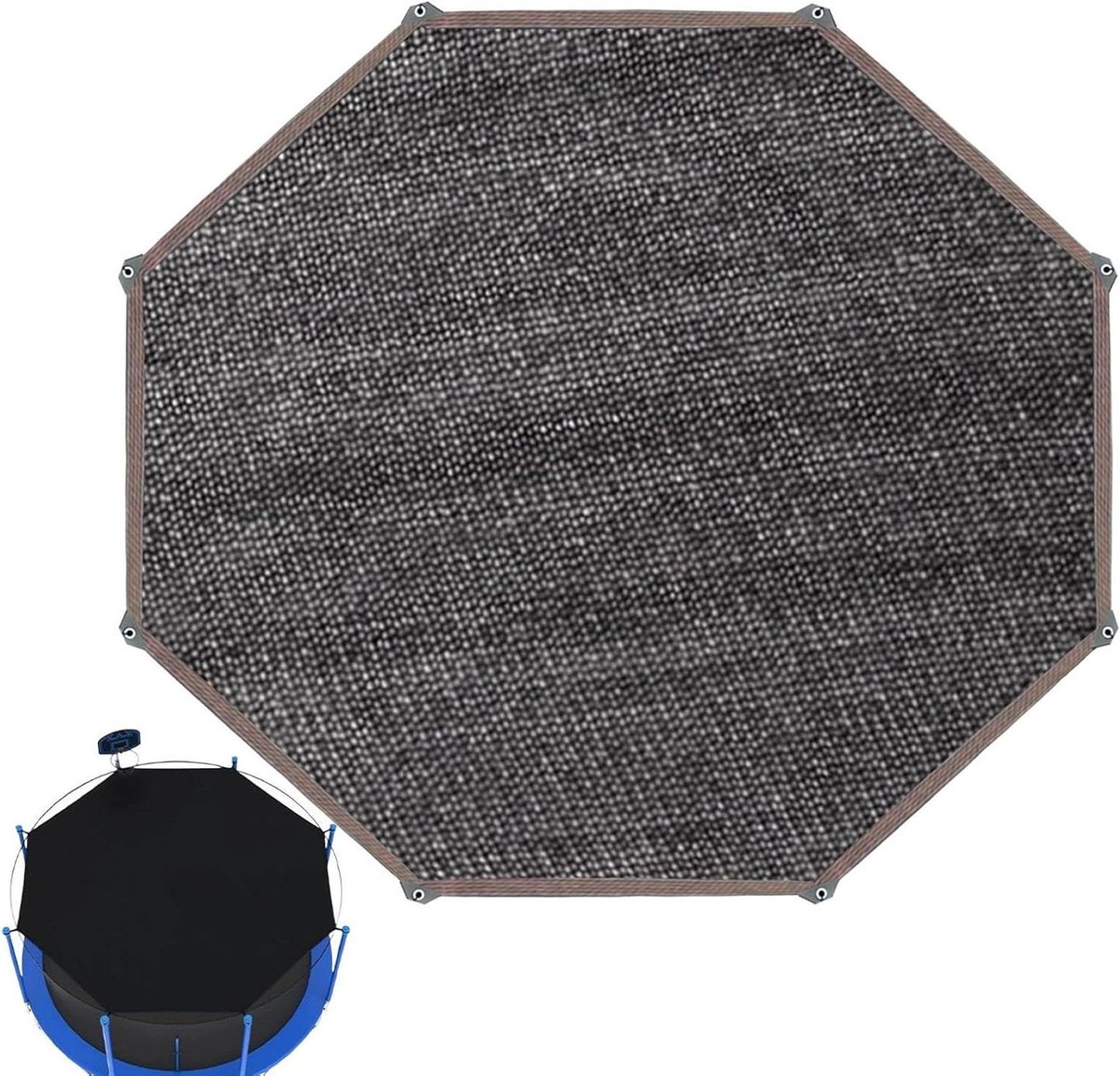 Trampoline Afdekking - Waterdicht Zonnescherm - Buiten Spelen - UV Beschermend - 12ft - Zwart