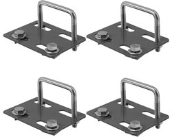Dakdragerklemmen 4 Stuks - U-vormige Beugels - Bagage Vervoeren - Universele Pasvorm - 9.7 x 7.4 x 5.8 cm - Zwart