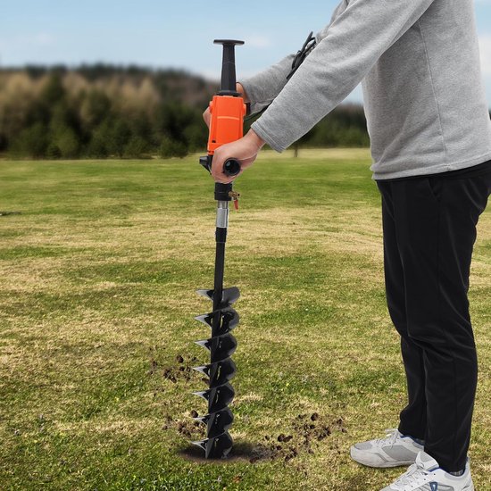 Elektrische Grondboor - Tuinboor Postengraver - Gaten Maken - Traploze Snelheidsregeling - 1.2 Meter - Oranje Zwart — afbeelding 3