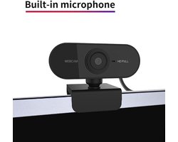 Full HD 1080P webcam met ingebouwde microfoon, desktopcamera geschikt voor videogesprekken, vergaderingen, online kantoorwerk en opnames.