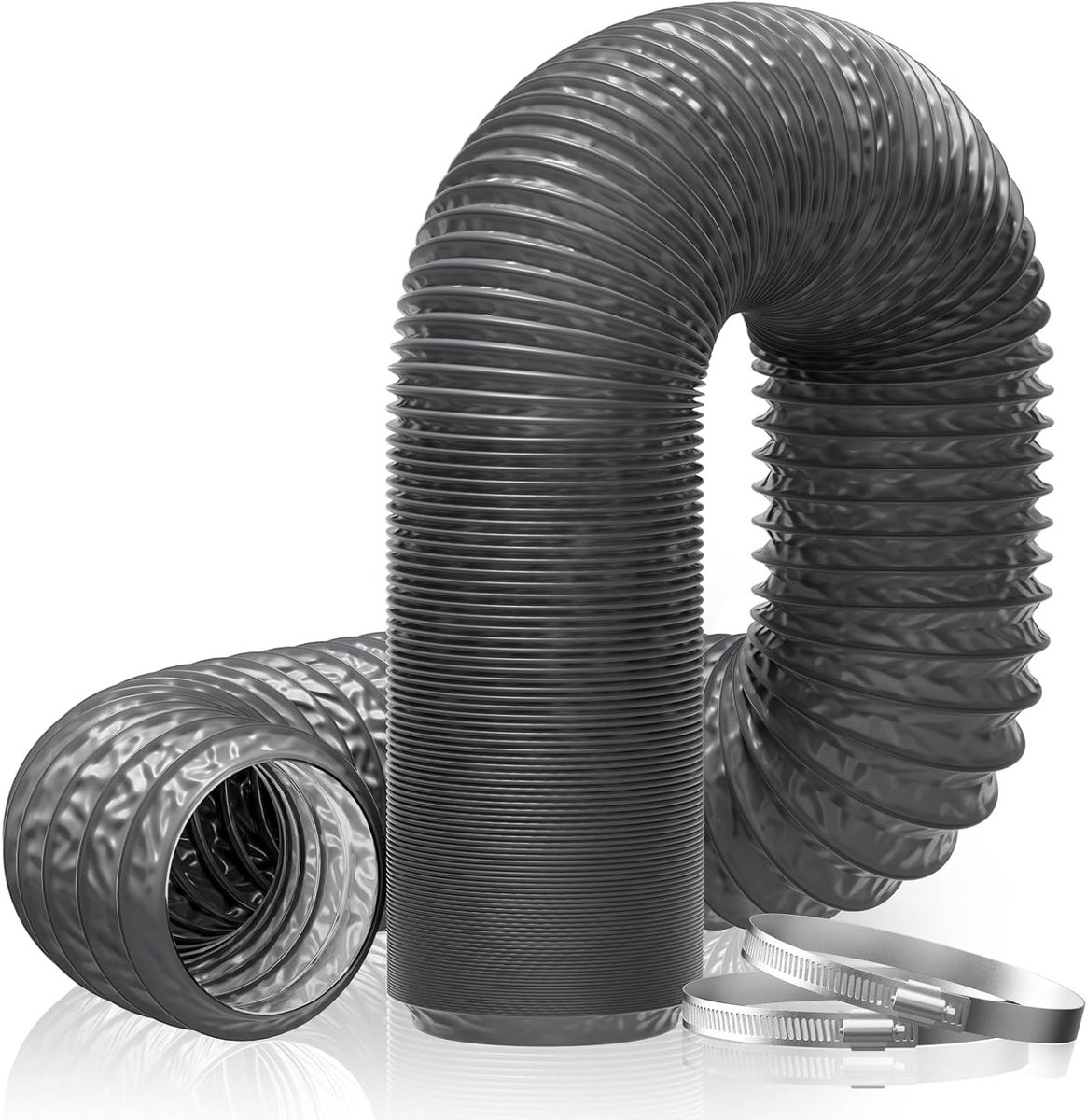 Drainage Slang en Aluminium Pijp met 2 Slangklemmen voor Mobiele Airconditioning, Droger en Ventilatiesystemen, Diameter 100 mm, 5 m