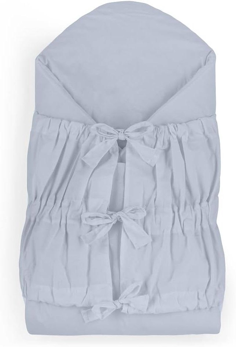 Petite&Mars Nurse wikkeldeken, babyhoorntje, babynest met KOKOS inlay, anti-allergische vulling, blauw (Dusty Blue)