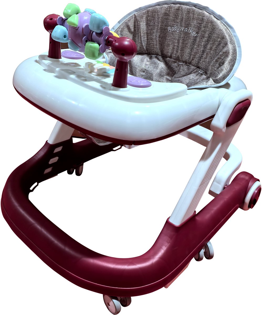 Loopstoeltje Baby - Loopstoel - Baby Walker - Voor Jongens & Meisjes - Inclusief Speelset - Makkelijk in te klappen - In hoogte verstelbaar - Velvet Rose