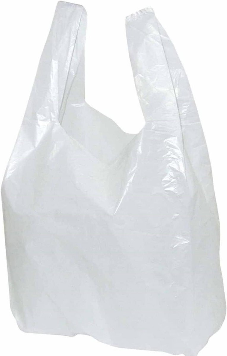 Witte Draagtassen - Plastic Zakjes - Boodschappen Doen - Extra Sterk - 300x180x550 mm