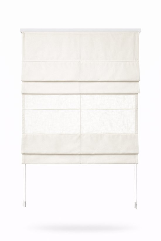 Store plissé Sencys Double Store Romain – Occultant & Translucide – 60x180 cm – Avec Rail en Aluminium – Blanc