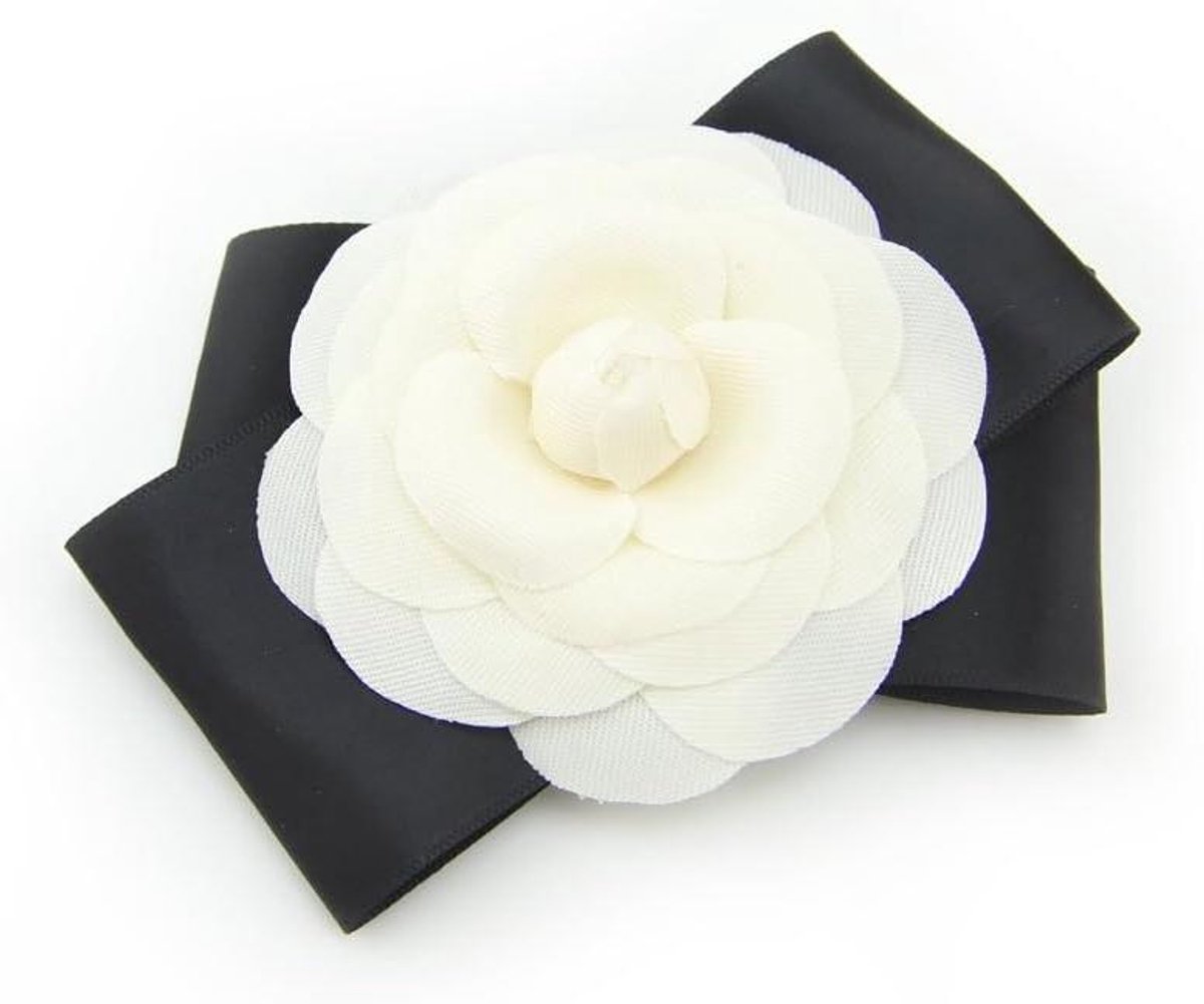 Haar Clip - Bruiloft Accessoire - Feestelijk Gelegenheid - Grote Bloem Design - 43 Inch - Wit