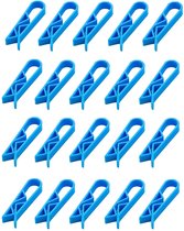20 Stuks - Vuilnisbak Clips - Vuilniszak klemmen - Bevestigingclips - Kunststof - Blauw - 5.5*1*1.5cm - Prullenbak Fixatie Clips - Houder Afvalzak Clip - Voor Vuilniszak - Vuilniszak Klem - Universeel - Met Vuilniszak Sluitfunctie