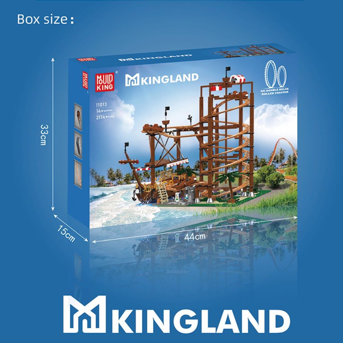 Mould King 11013 Double Helix achtbaan bouwset | Kermis architecture ideas modelbouw | Technische creator classic speelgoed bouwpakketten voor volwassenen & kinderen | Expert icons muziekdoos | Motor niet geschikt voor Lego technic | 2174 bouwstenen — afbeelding 7