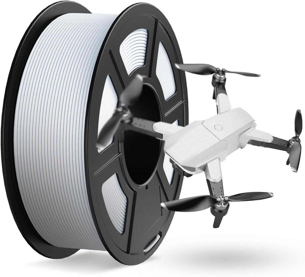 JAYO Rapid Matte PETG-filament 1,75 mm, Hoge Snelheid 50-600 mm/s 3D-printerfilament, maatnauwkeurigheid +/- 0,02 mm voor de meeste FDM 3D-printers, 1,1 kg/spoel (2,43 lbs), matwit