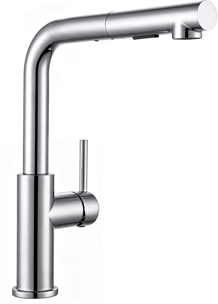 Sofetiy MAX Uittrekbare Keukenkraan - 40 cm Bereik - 2 Straalstanden(Zachte Straal & Douchestand) - 40% Waterbesparing - met uitrekbare uitloop - Chroom