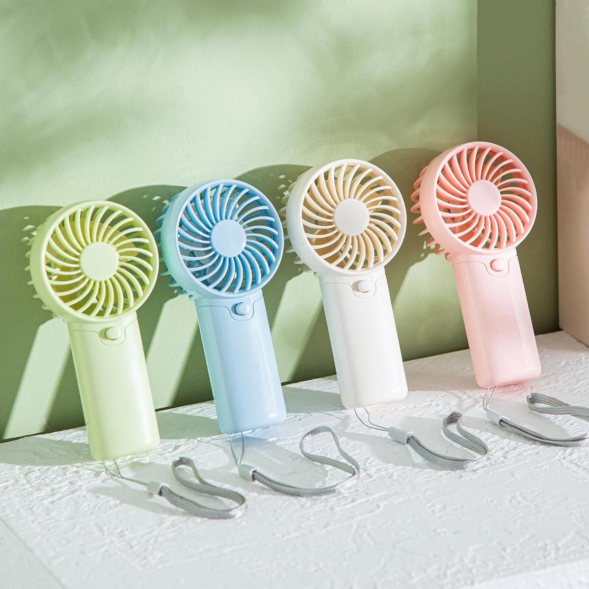 Mini Draagbare Ventilator - Handventilator Set - Koel Blijven Onderweg - AAA Batterij Aangedreven - 5 Inch