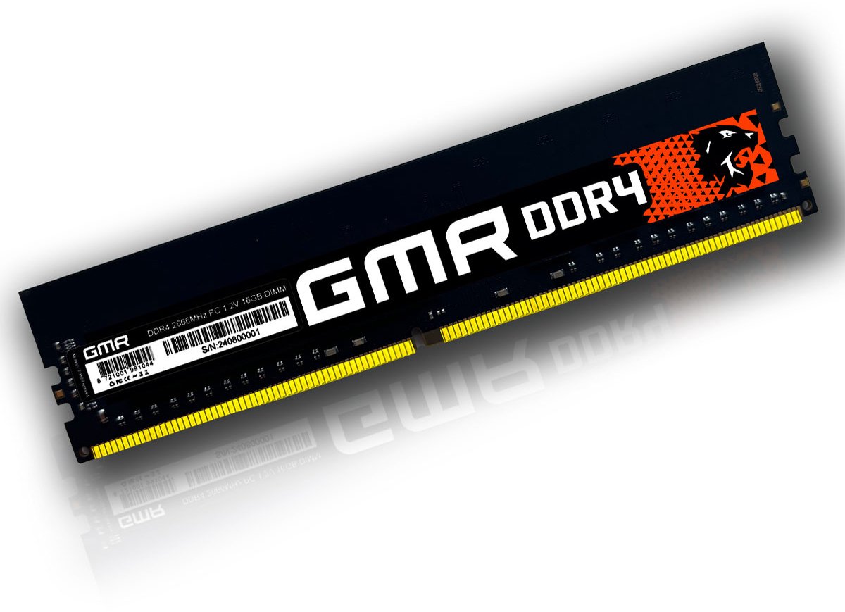 GMR High Performance - DDR4 - 16GB Computergeheugen - Ultrasnel 2666MHz - Compatibiliteit met alle merken - Desktop RAM-geheugenupgrade - High Quality Golden Design!