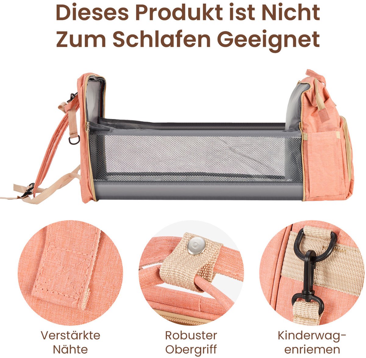 Babyverkleedrugzak – Stijlvolle Multifunctionele Luiertas met Verschoonmat – Grote Draagbare Baby Rugzak – Softshell – Voor Reizen – Roze