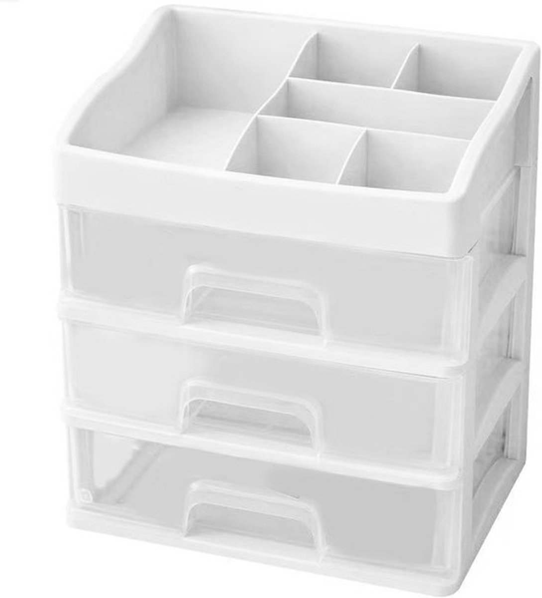 Make-up organizer - 1 stuk - Wit- incl 3 lades- Skincare Organizer - Opbergdoos- Nagellak - Creme