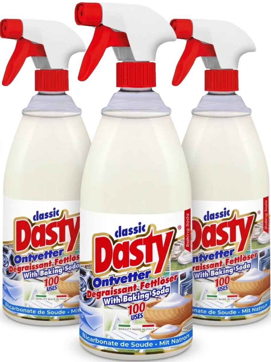 Dasty Ontvetter Classic met Baking Soda - 3-Pack (3x 750ml) - Krachtige Vetoplosser voor Keuken, Wasgoed en Hardnekkig Vuil