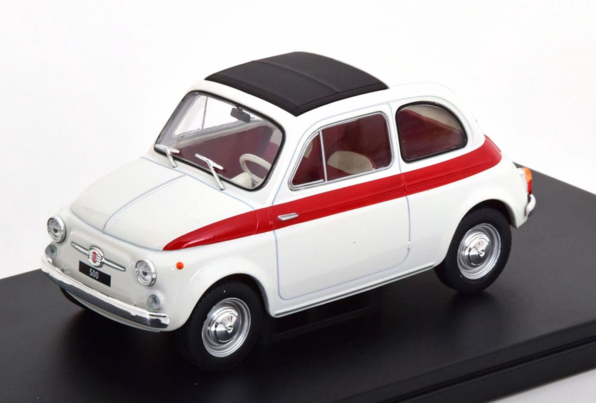 Fiat 500 1960 Wit Rood Modelauto 1/24 Whitebox