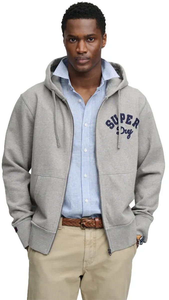 Superdry Vintage Athletic Zip Hoodie Heren Hoodies Grijs