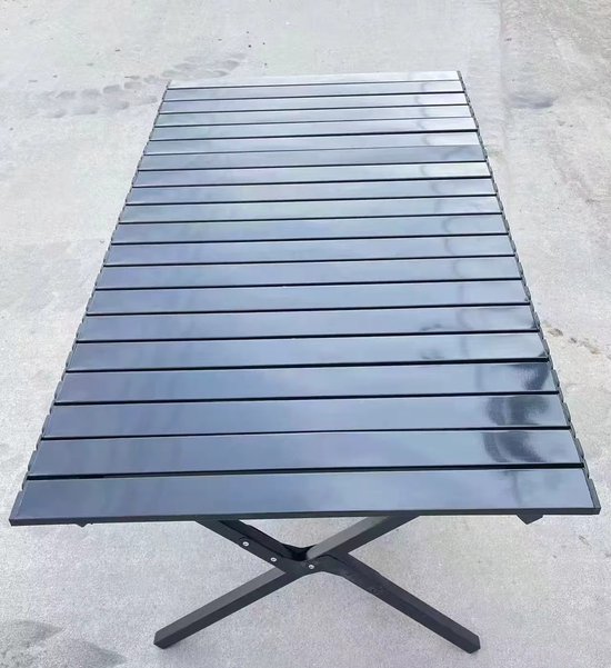 Archi Campingtafel - Opvouwbare Tuintafel - Inklapbaar - Rolblad Design - Weerbestendig Koolstofstaal - Zwart - 90 × 60 × 45 cm — afbeelding 5