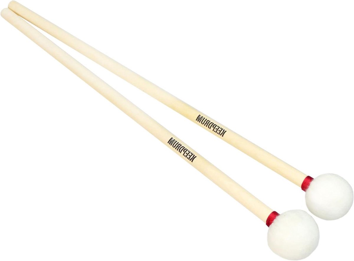 Pauken Mallets - Timpani Stokken - Orkestmuziek - Zachte Kop - 38 cm Lengte - Wit