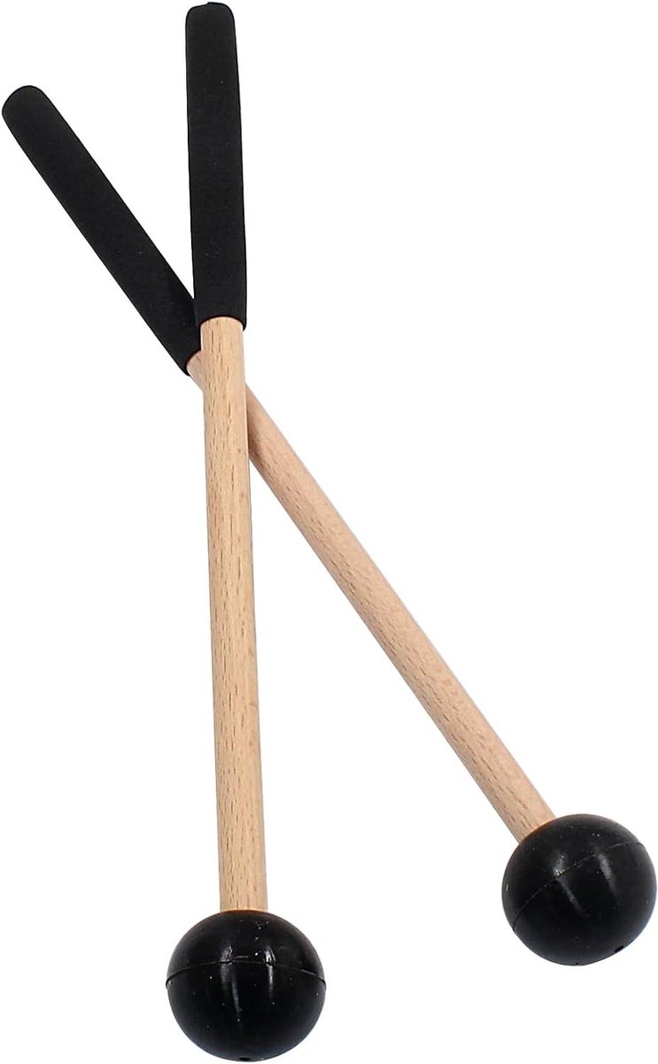 Xylofoon Stokken - Mallets Percussie - Muziek Maken - Zachte Rubberkop - 22 cm Lengte - Zwart
