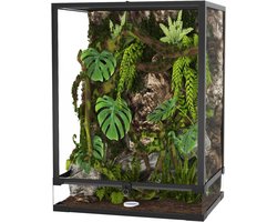 Professioneel Hoog Glazen Terrarium voor Reptielen - 60x45x60 cm - Gehard Glas met Dubbele Deuren & Anti-Ontsnappingsslot