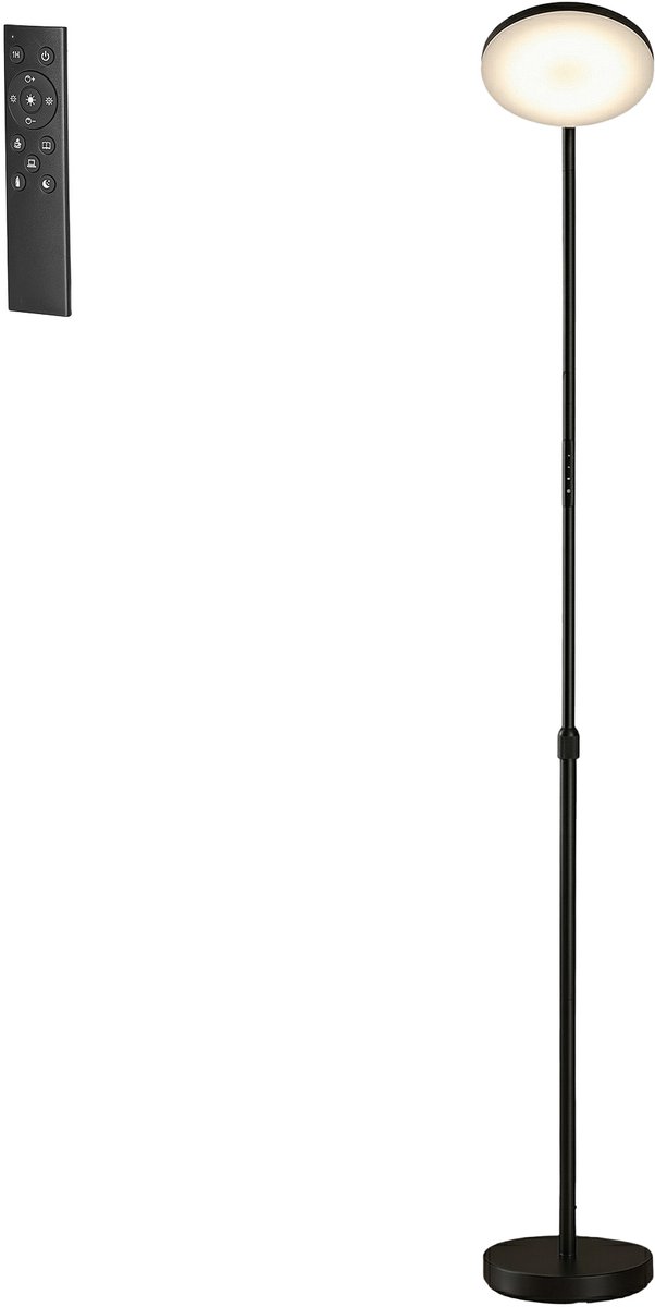 VASAGLE - Lamp - Vloerlamp - Draaibare Lampenkop - Timer en Geheugenfunctie