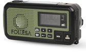 FOLLESA® DAB-373BT Radio d'urgence - Batterie externe Solar - 5000 mAh - DAB+/ FM - Avec pochette étanche - Radio d'urgence - Radio de survie à remontage manuel - Bluetooth et Wekker numérique - Idéal pour une trousse d'urgence.