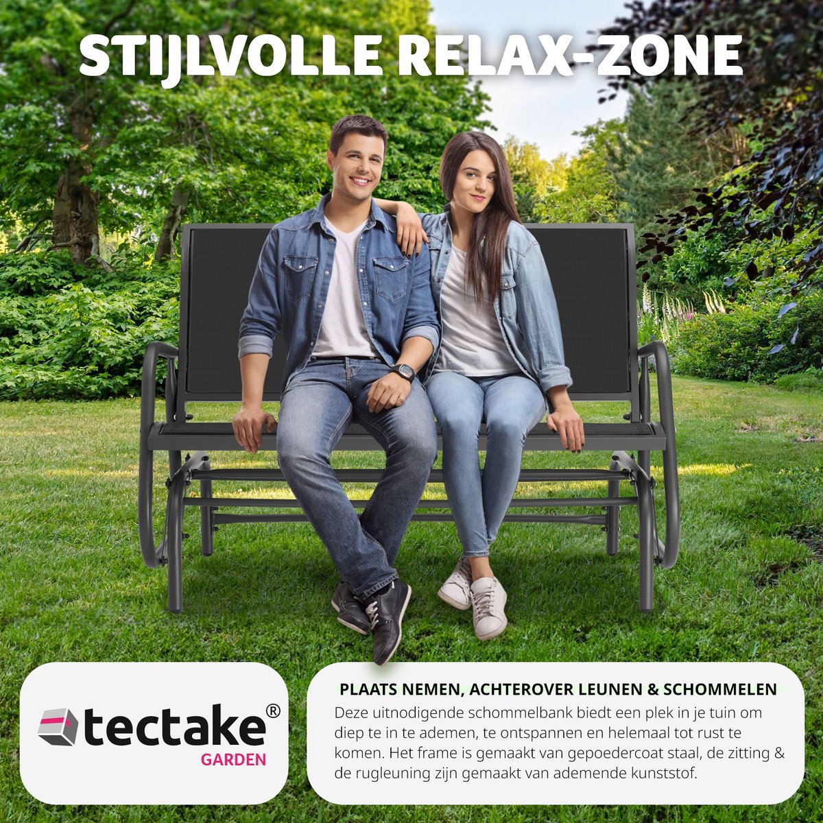 tectake tectake Outdoor Schommelbank - afbeelding 4