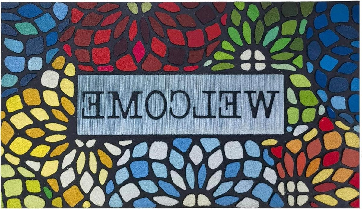CHICHIC Kleurrijke welkomstdeurmat, welkomstmat 45 x 76 cm voordeurmat buiten voor thuis e