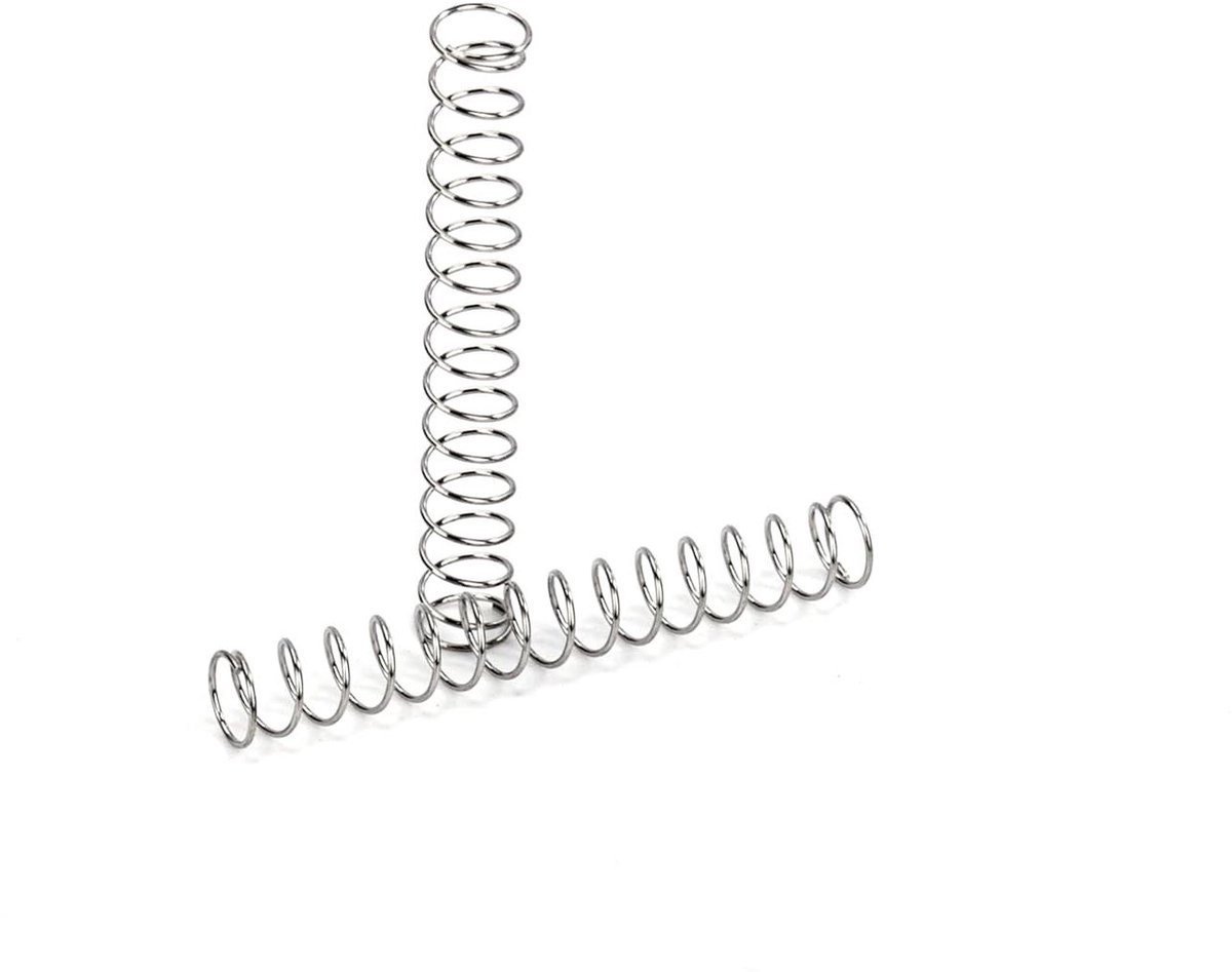 Drukveren Set - Compressie Veren - Mechanische Toepassingen - Roestvrij Staal 304 - 20mm Lengte 3mm Diameter - Metaal