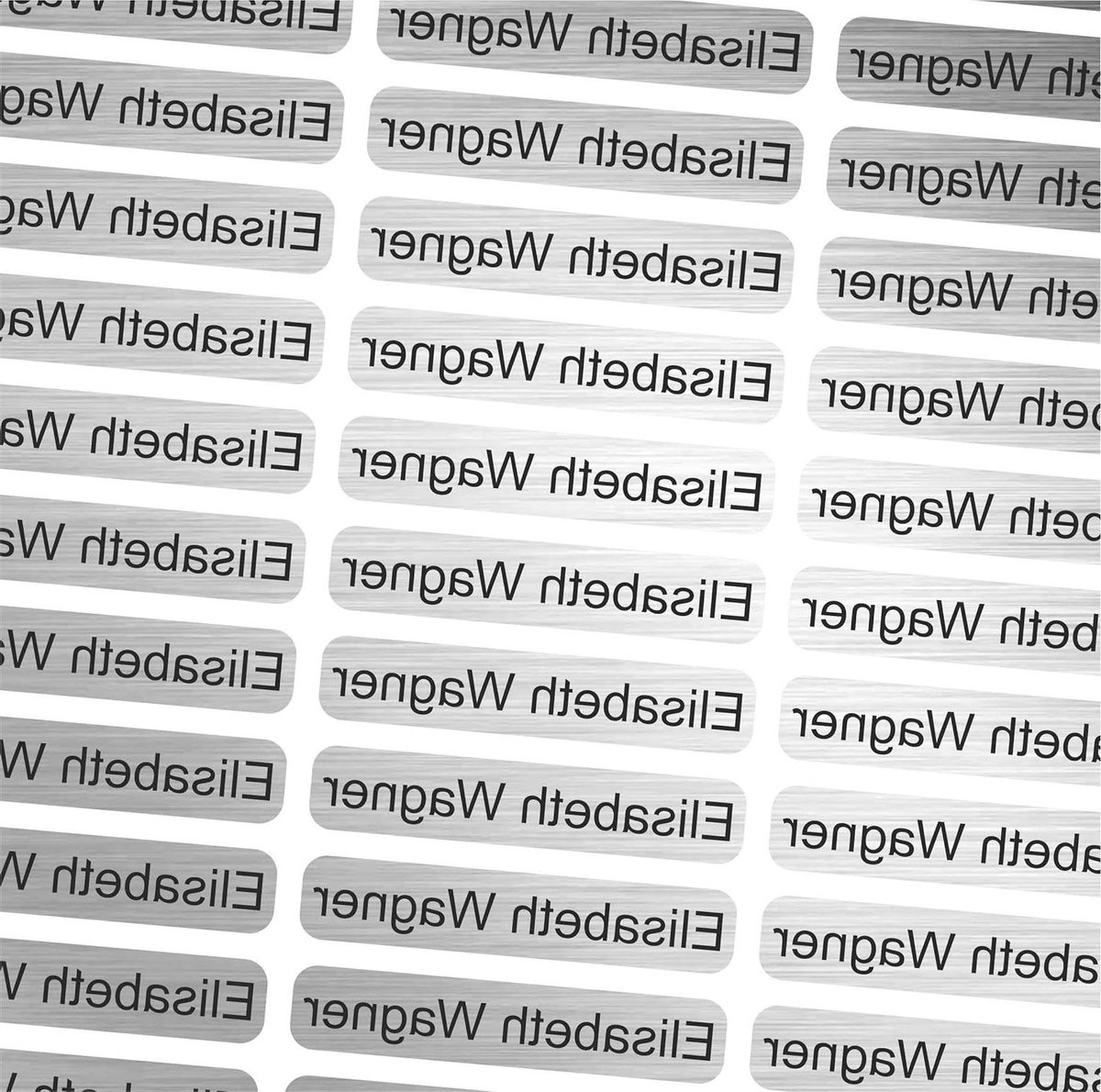 Naamstickers - Naamlabels - Verzorgingstehuis - Gelamineerd UV-bestendig - 36x7mm - RVS Look