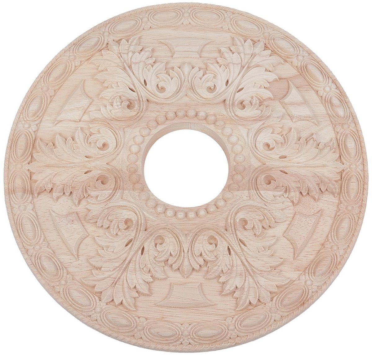 NICENEEDED Houten Plafondmedaillon 30 cm - Vintage Bloemen Design