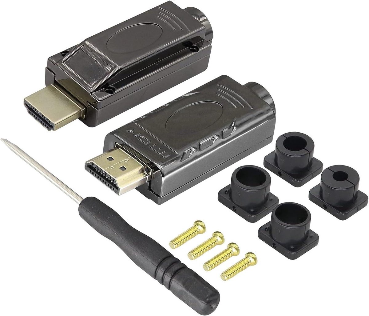 HDMI Adapter - Soldeerloze Connector - Signaal Module - Metalen Shell - 6.1x2.3x1.6cm - Metallic