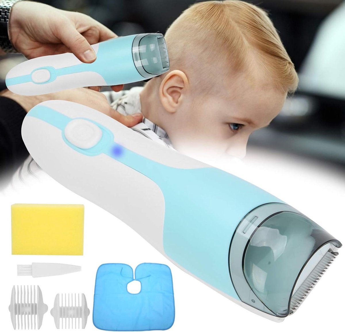 Babyhaartrimmer - Kinderhaartrimmer Tondeuse - Haarknippen Thuis - Automatische Zuigkracht - IPX7 Waterdicht