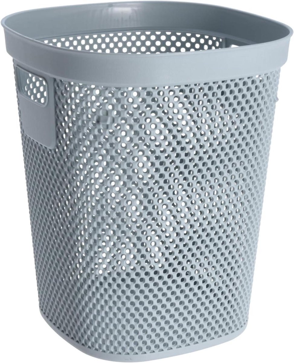 Prullenbak Papieremmer - Afvalbak Kantoor - Afvalverwerking Thuis - Duurzaam Kunststof - 12.5 Liter 30cm - Grijs