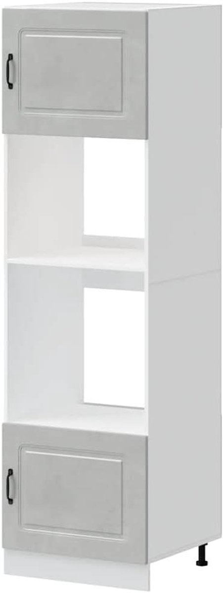Ovenkasten Set - Keukenkasten - Oven Opbergen - Verstelbare Poten - 60 cm Breed - Betongrijs