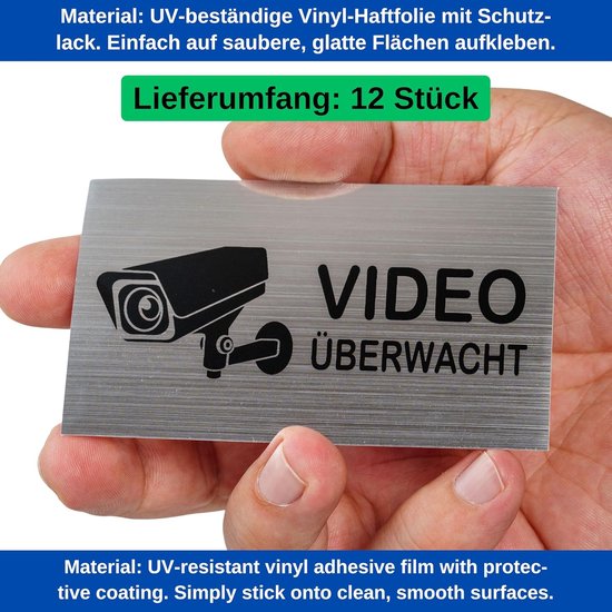 Bewakingsstickers - Waarschuwingsstickers - Beveiliging - Zelfklevend - 10x6cm van Merkloos — afbeelding 4