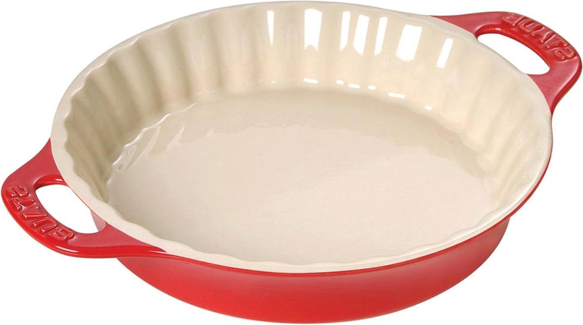 Taartpan Rond - Pasteivorm - Bakken Thuis - Krasbestendig Emaille - 23 cm - Rood