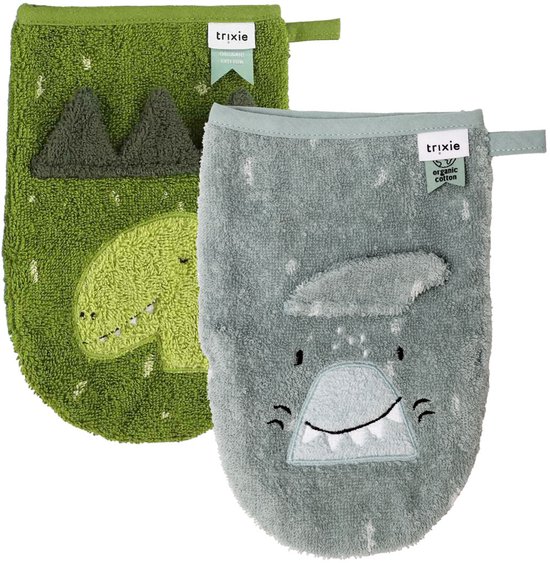 Washandje 2-pack - Mr. Dino - Mrs. Elephant van Merkloos — afbeelding 4