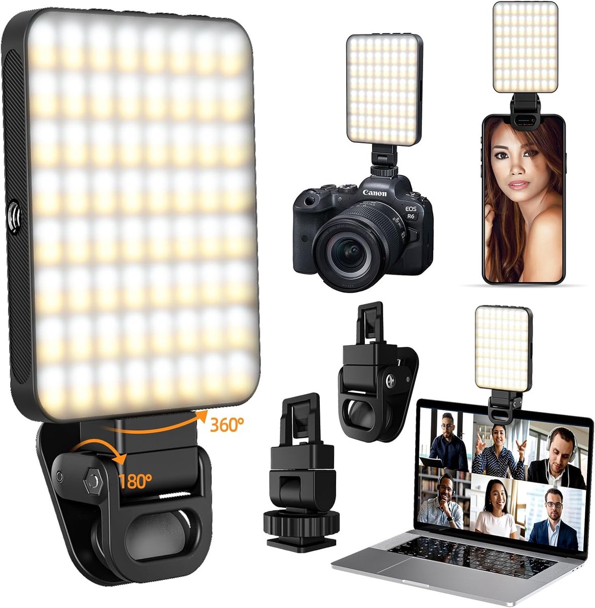 Invullicht - Oplaadbare LED - Draagbaar invullicht voor selfies - 3 verlichtingsstanden voor laptops/telefoons