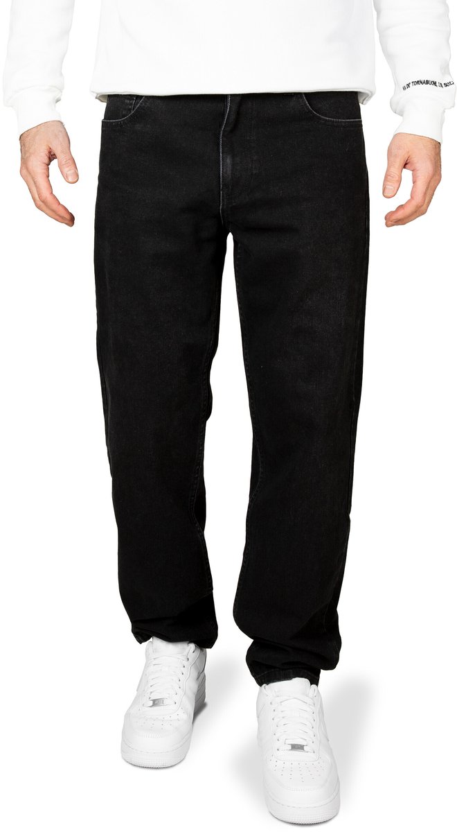 PITTMAN Heren Jeans Titan – Loose Fit – Denim – Zwart – 5-pocket