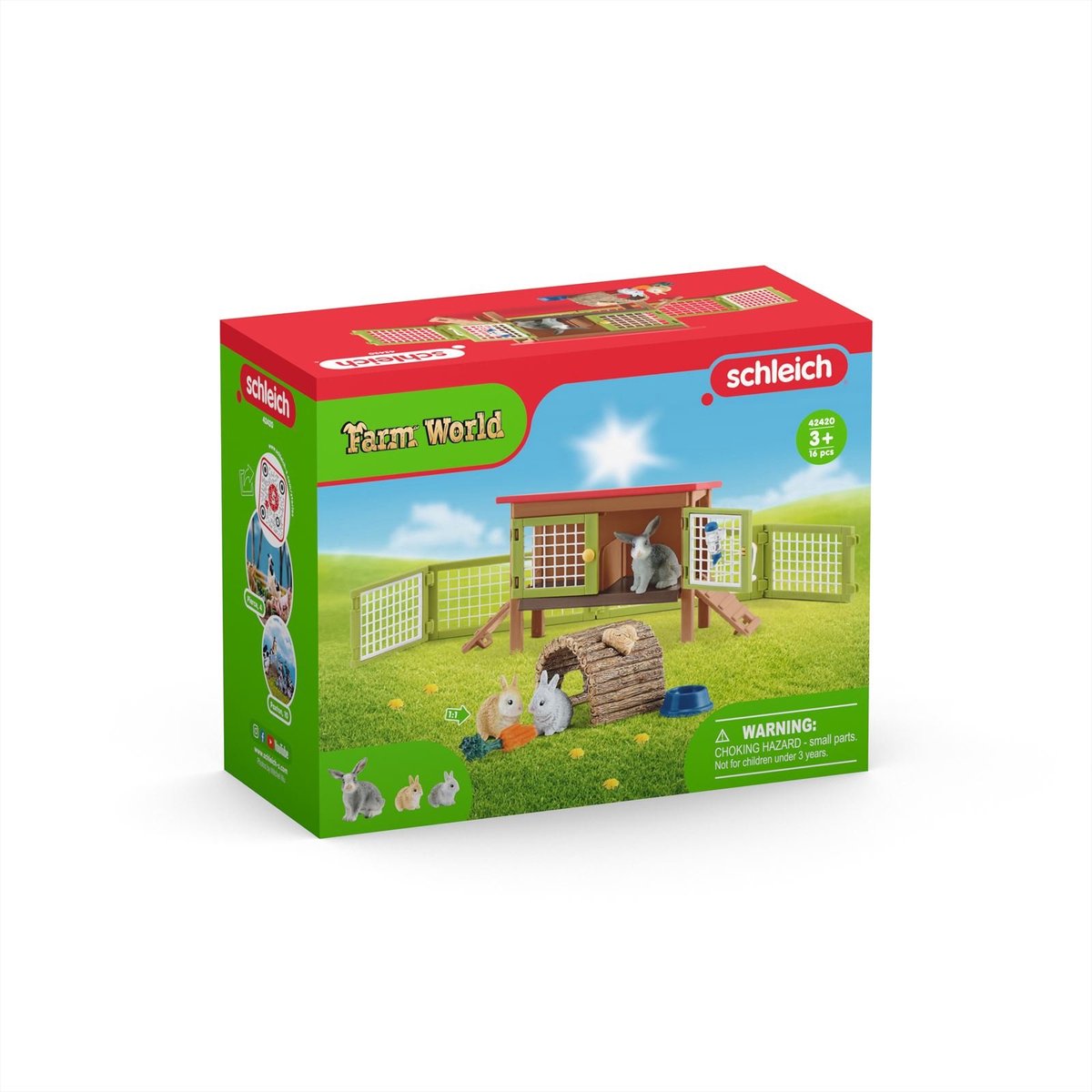 schleich FARM WORLD Speelfigurenset - Konijnenhok - Kinderspeelgoed voor Jongens en Meisjes - 3 tot 8 jaar - 42420 — afbeelding 12
