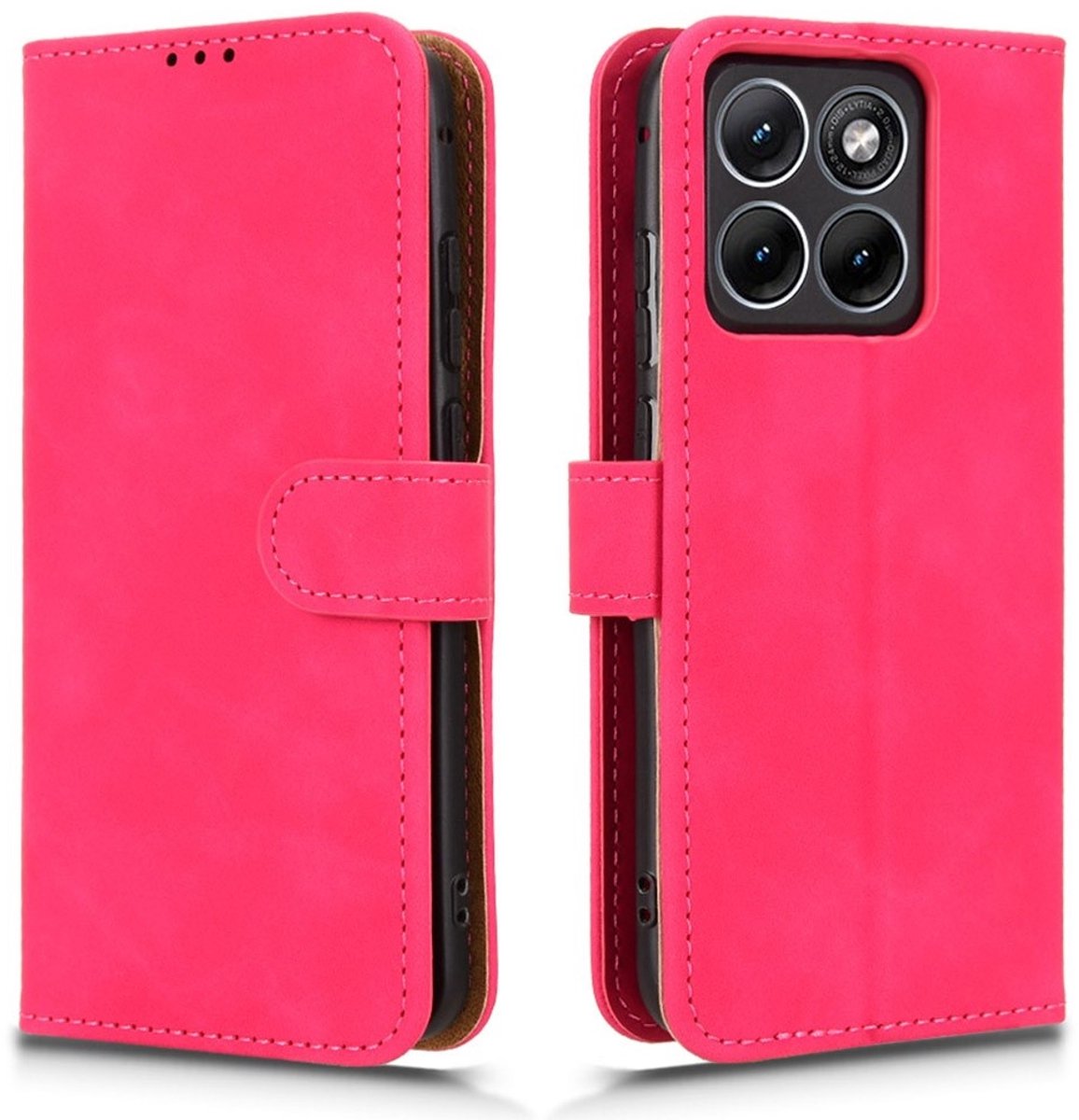 Coverup Hoesje - Geschikt voor Motorola Edge 70 Fusion Hoesje - Coverup Book Case - Pink