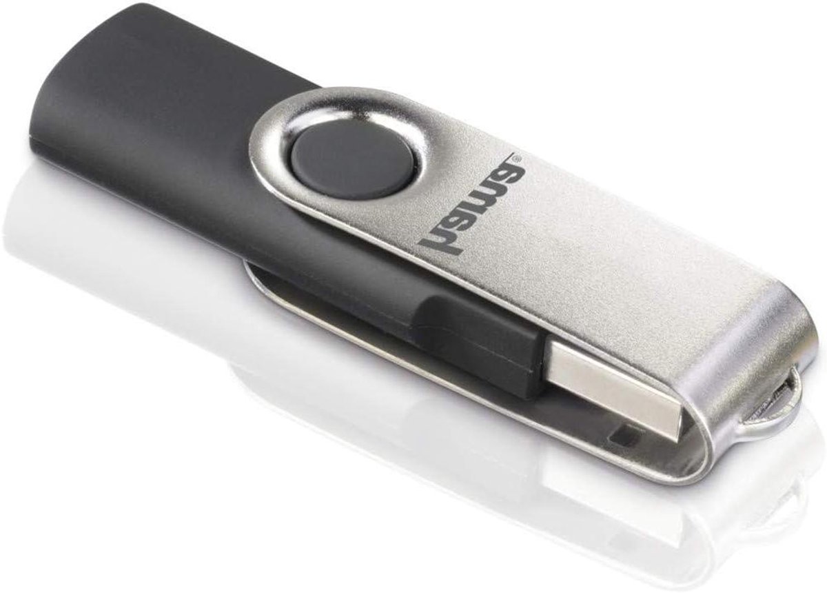 USB stick - Geheugenstick Data - Bestanden Opslaan - Draaibare Beschermkap - 128 GB - Zilver